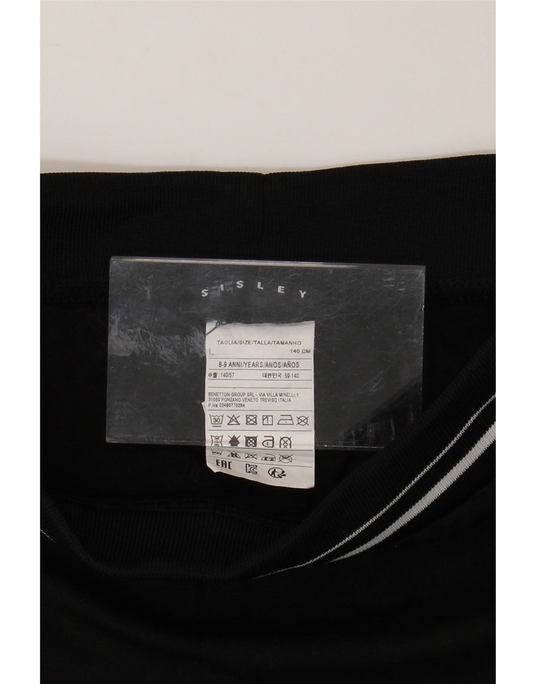 SISLEY Girls Full Tracksuit 8-9 Years Large Black Polyester