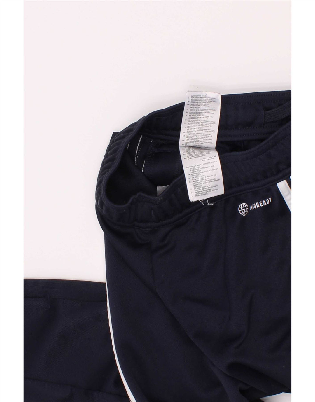 Pantaloni della tuta Adidas Aeroready da ragazzo 7-8 anni in poliestere blu navy