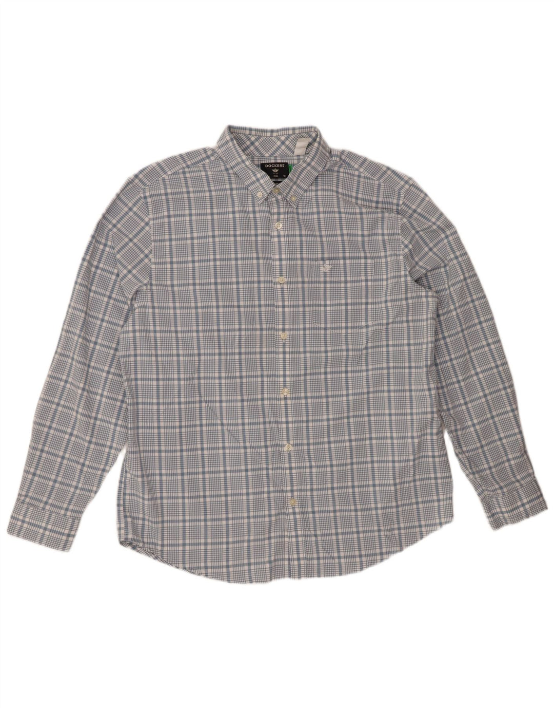 DOCKERS Camicia da uomo vestibilità classica XL in cotone a quadri blu