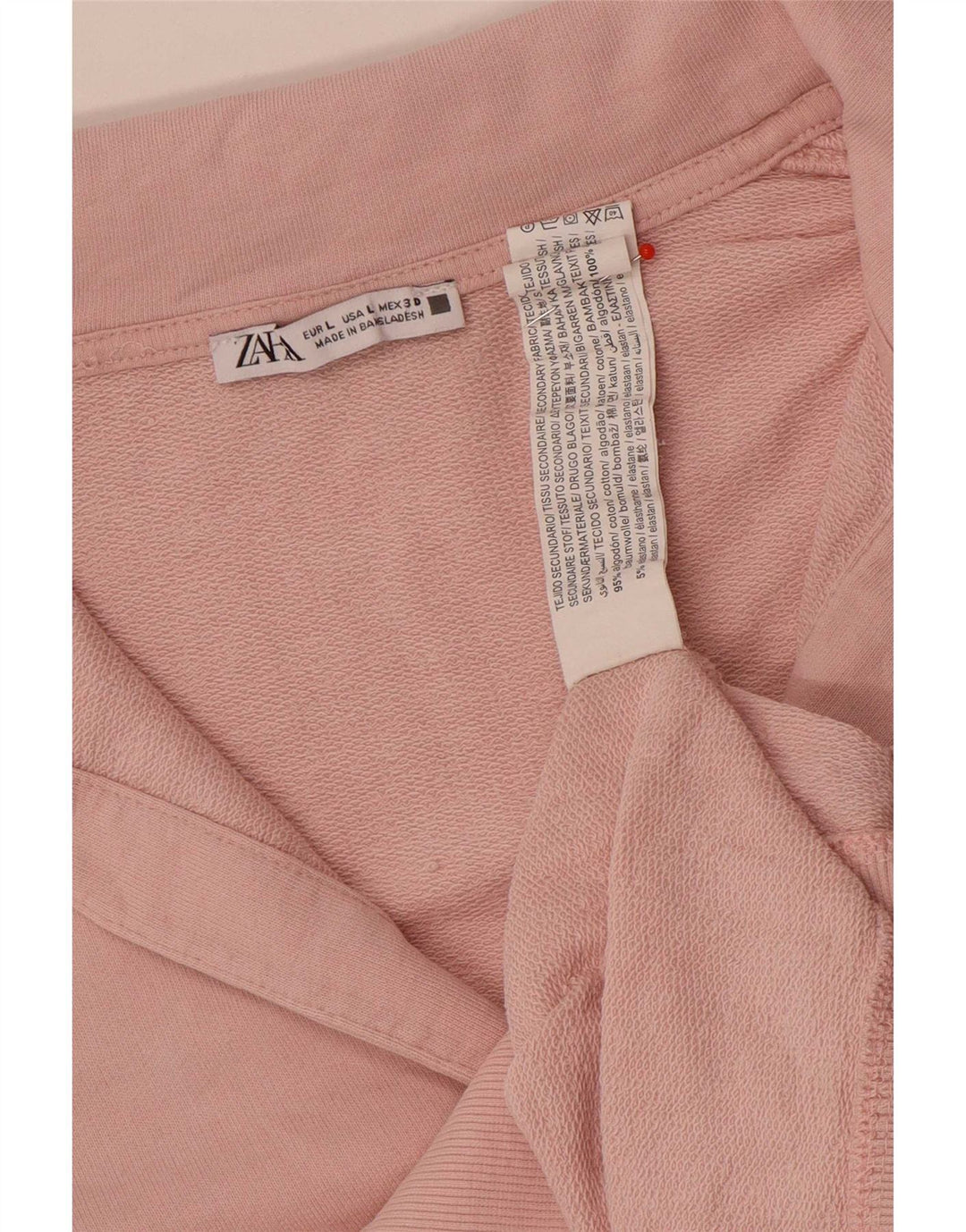 Felpa Zara da donna oversize con collo a polo, maglione UK 16 grande rosa