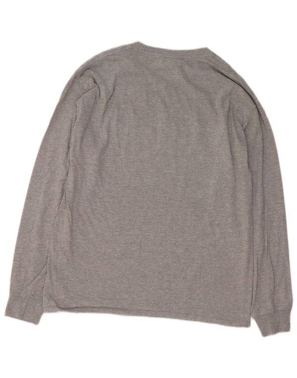 Champion Top grafico da uomo a maniche lunghe in cotone grigio grande