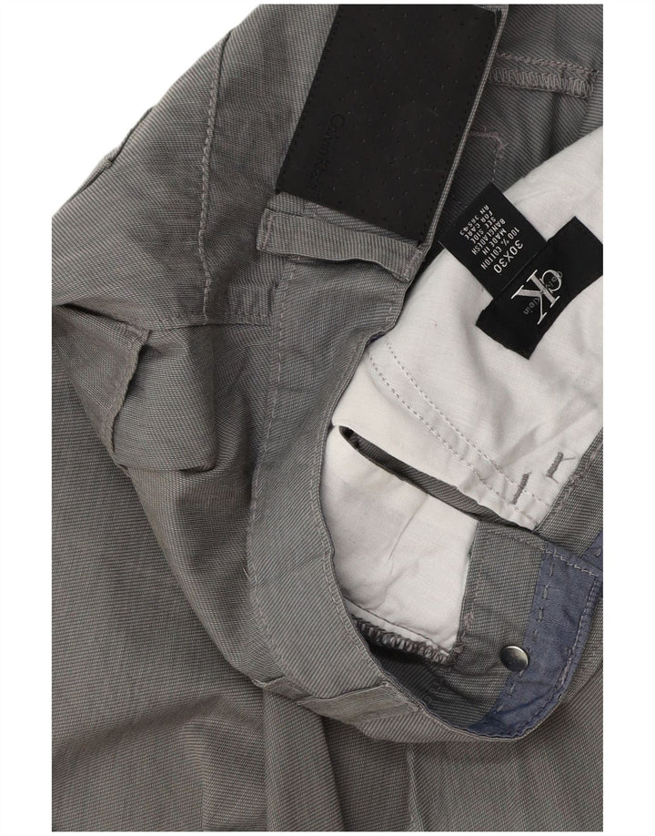 CALVIN KLEIN Pantaloni casual dritti da uomo W30 L27 Cotone grigio