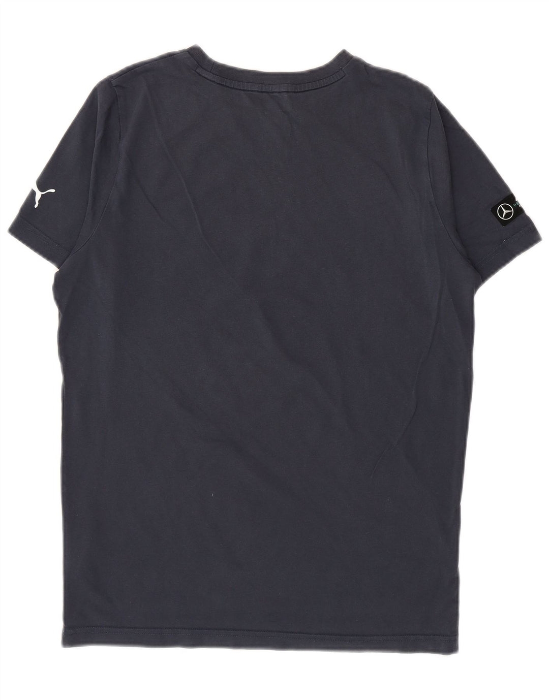 T-shirt grafica da uomo Puma Top Small in cotone blu navy