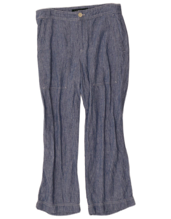 Pantaloni dritti da donna Ralph Lauren US 4 Small W30 L26 Lino blu