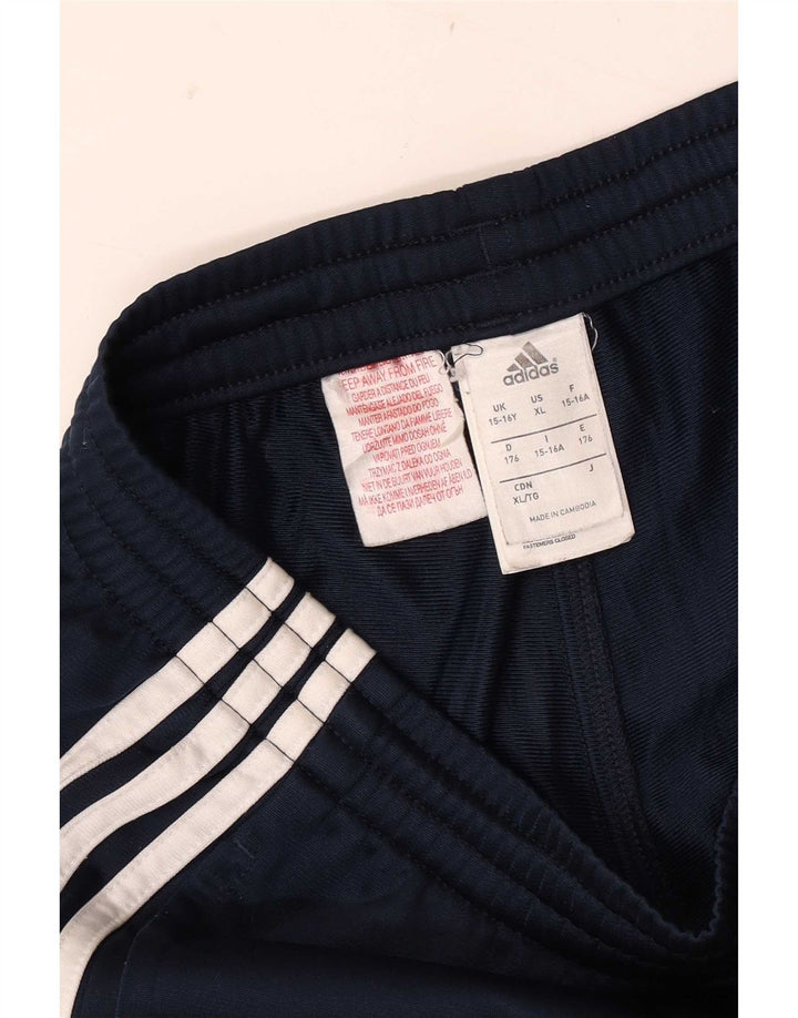 Pantaloni della tuta da ragazzo Adidas 15-16 anni in poliestere blu navy