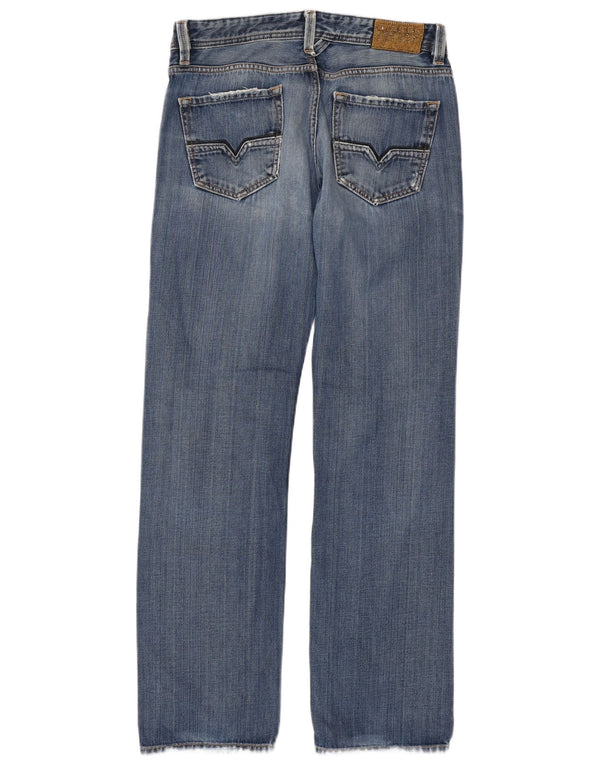 Jeans dritti effetto consumato Larkee da uomo Diesel W33 L34 cotone blu