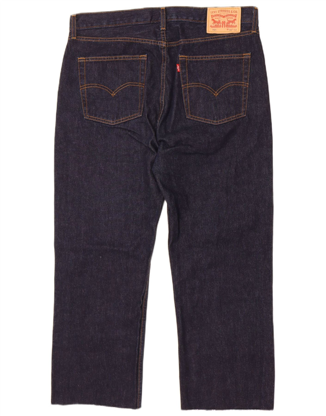Jeans Levi's Uomo 751 Cropped W36 L26 Cotone Blu Navy