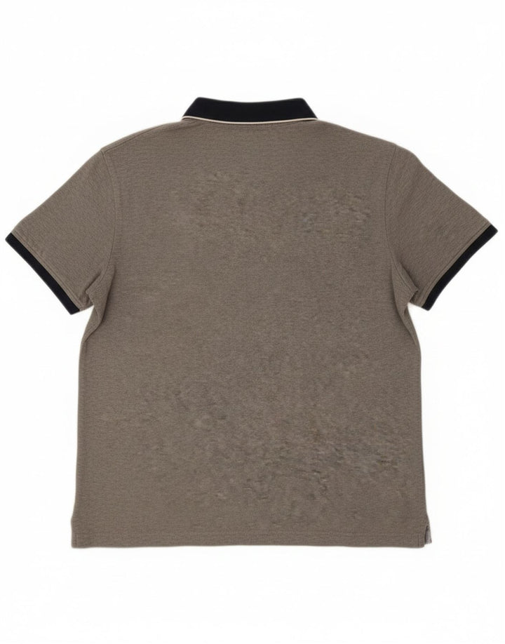 Polo da uomo Tommy Hilfiger grande in cotone color block grigio