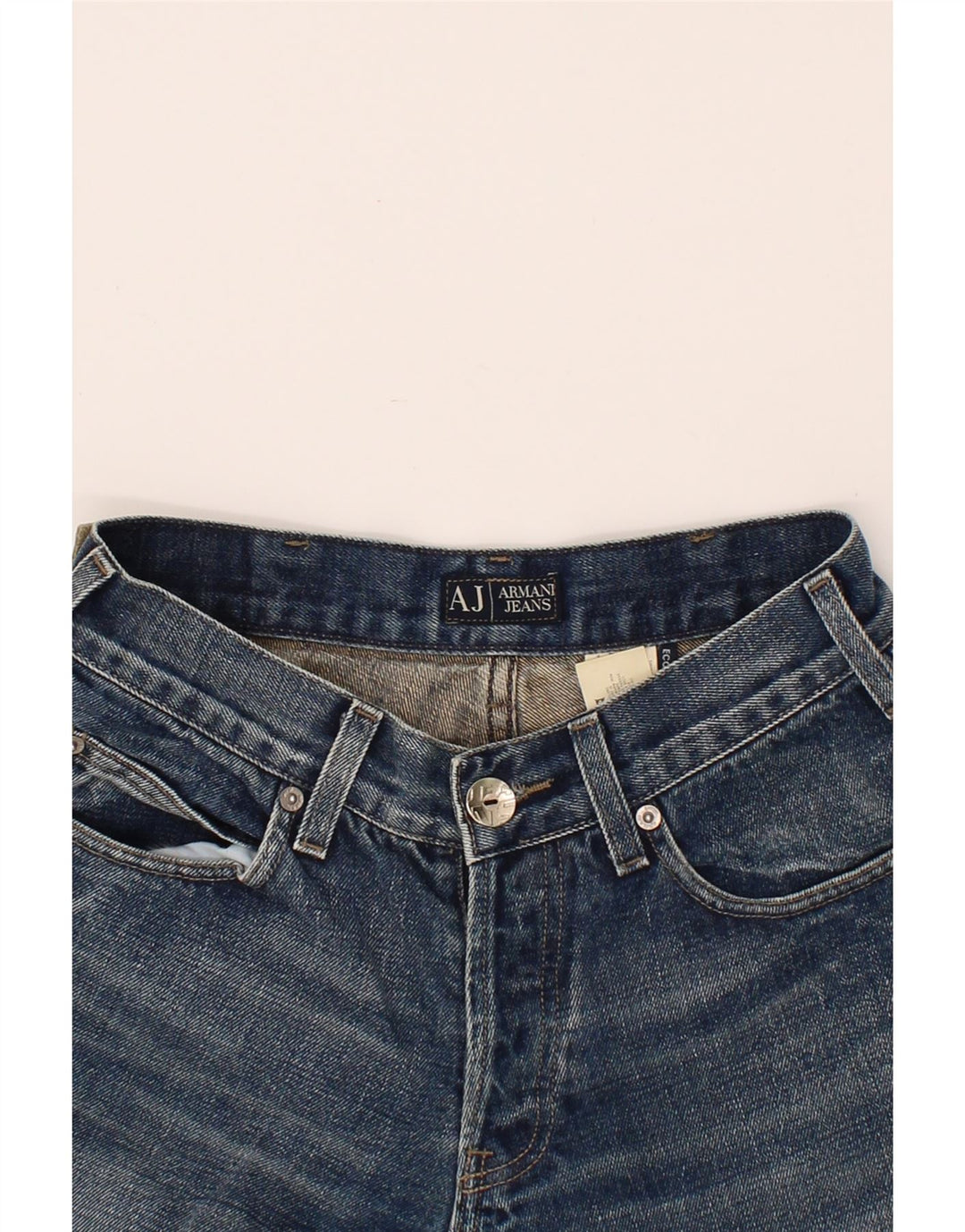 ARMANI JEANS Womens Denim Shorts W29 Medium Blue Cotton Vintage Armani Jeans and Second-Hand Armani Jeans from Messina Hembry 