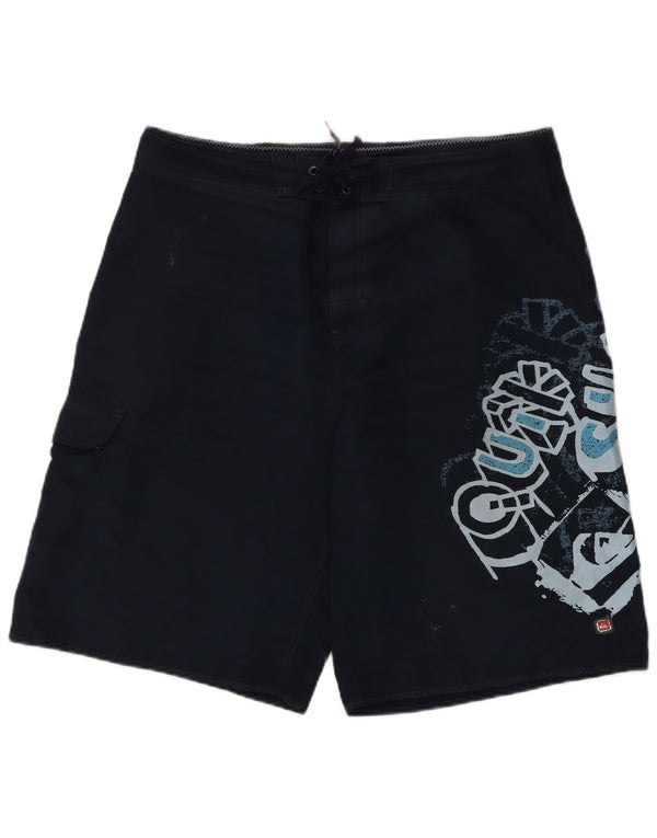 Pantaloncini da bagno grafici da uomo Quiksilver grandi in poliestere blu navy