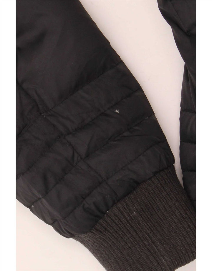 Cappotto imbottito con cappuccio da donna Playlife UK 12 medio nero in poliammide