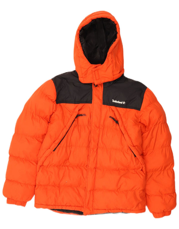 Giacca imbottita con cappuccio Timberland per ragazzi 13-14 anni Small Orange Colourblock