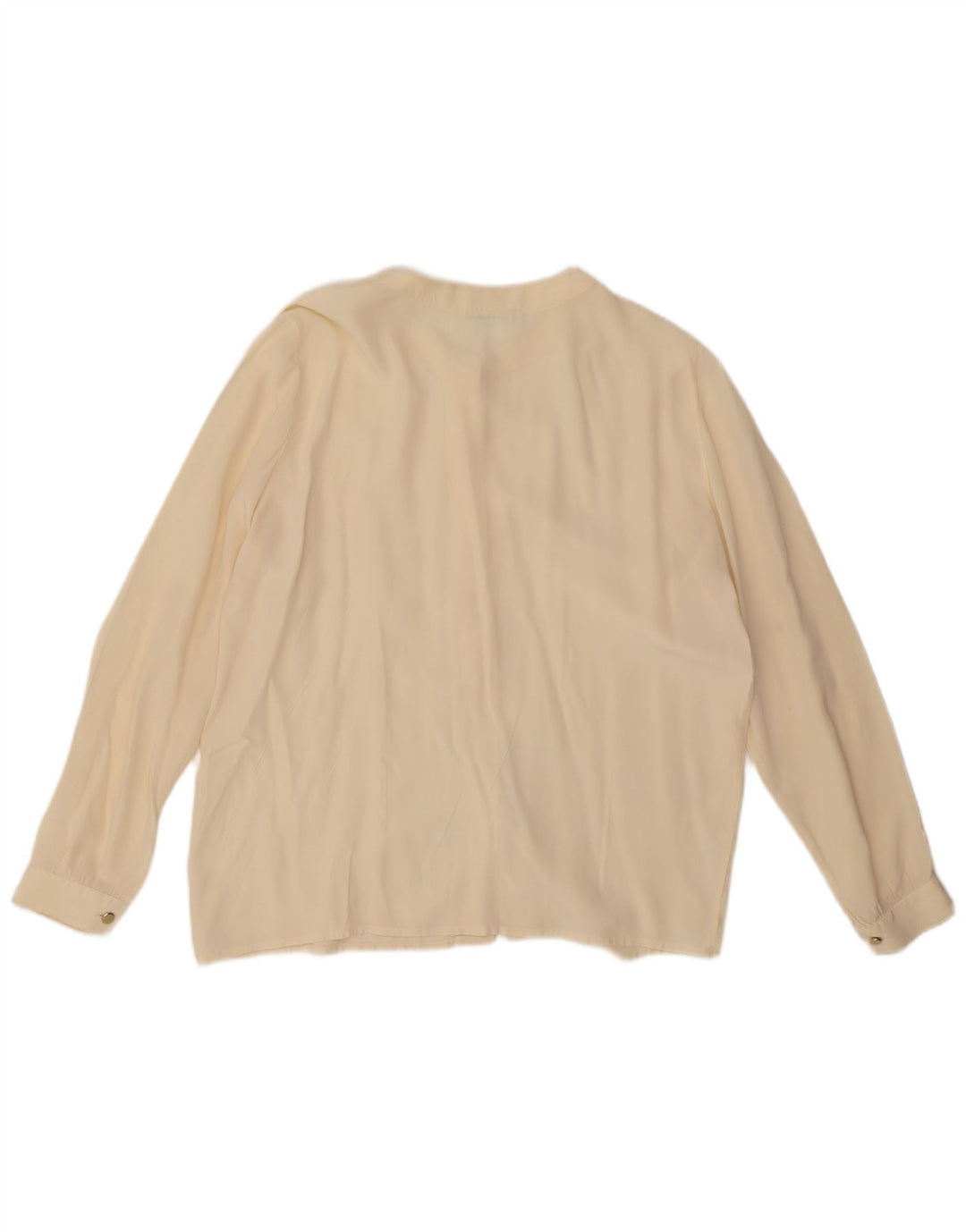 Camicetta camicia vintage da donna UK 14 seta media bianco sporco