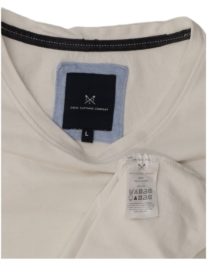 Crew Clothing T-shirt da uomo Top grande in cotone bianco