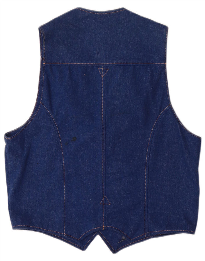 Gilet in denim da donna VINTAGE UK 14 Blu medio