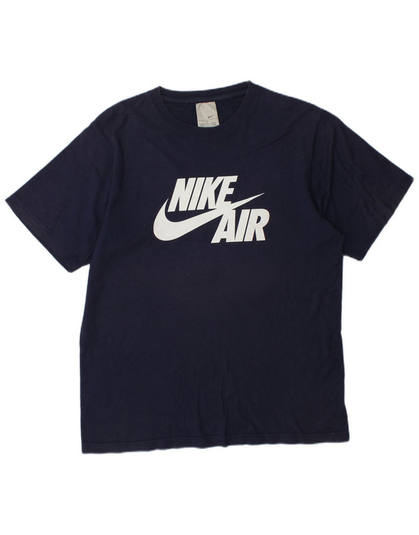 T-shirt grafica da uomo Nike Top UK 39/41 cotone blu navy medio