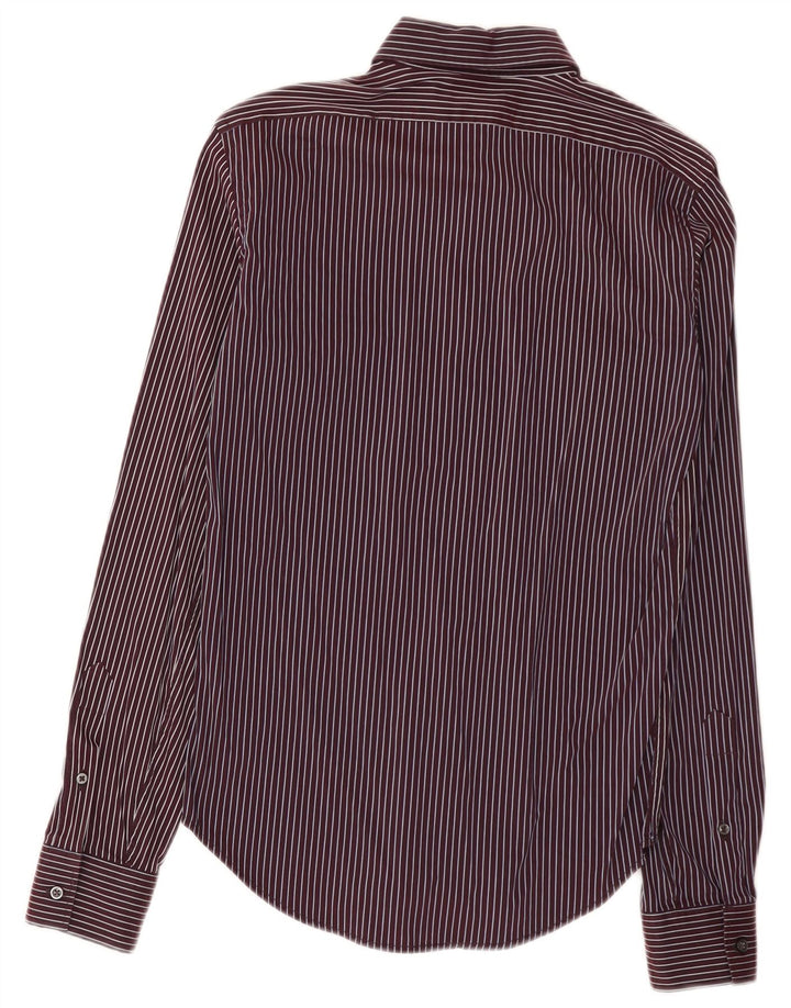 Camicia Zara da uomo slim fit piccola gessata bordeaux