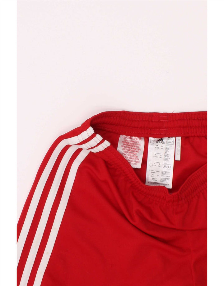 Pantaloncini sportivi Adidas Climalite da ragazzo 9-10 anni in poliestere rosso