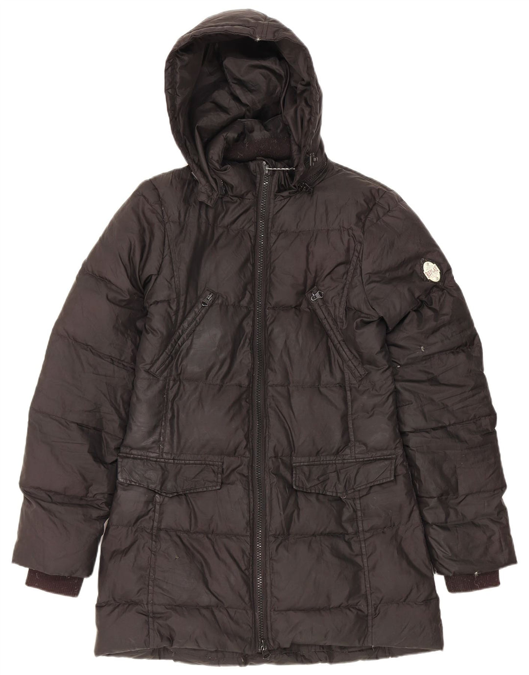 Cappotto imbottito con cappuccio da donna Replay UK 14 grande poliestere nero