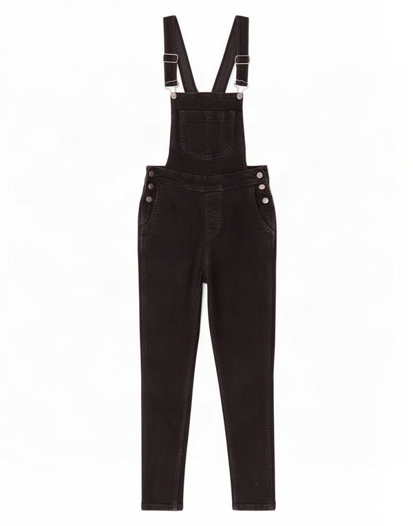 Fat Face Salopette da donna Slim Jeans UK 8 Small W25 L26 Cotone nero