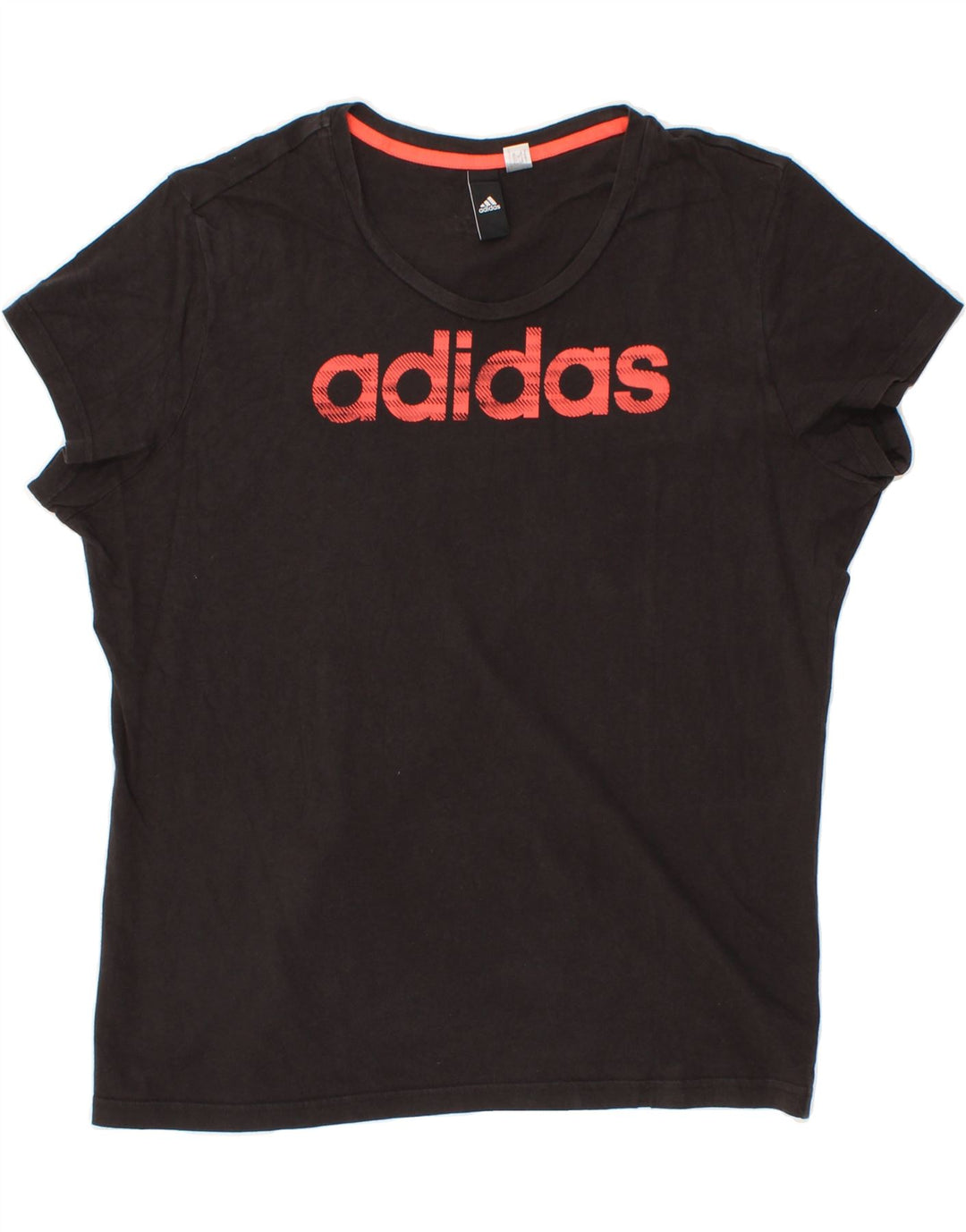 ADIDAS Womens Graphic T-Shirt Top UK 16 Large Grey Vintage Adidas and Second-Hand Adidas from Messina Hembry 