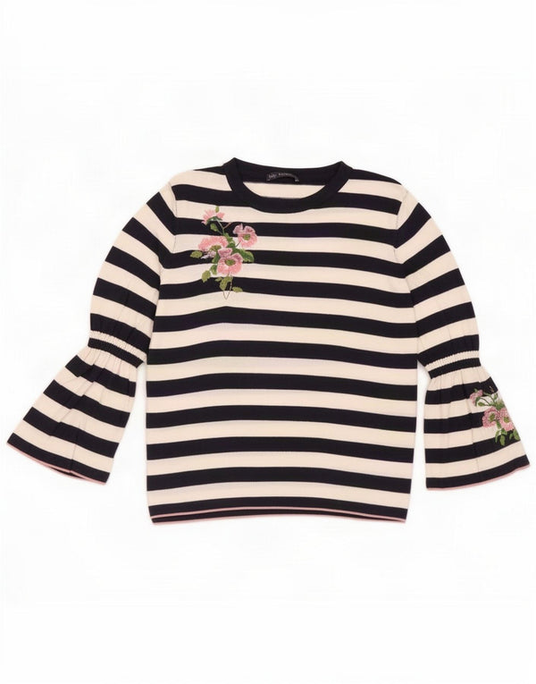 Marks & Spencer maglione da donna con scollo a barchetta UK 18 XL a righe blu navy