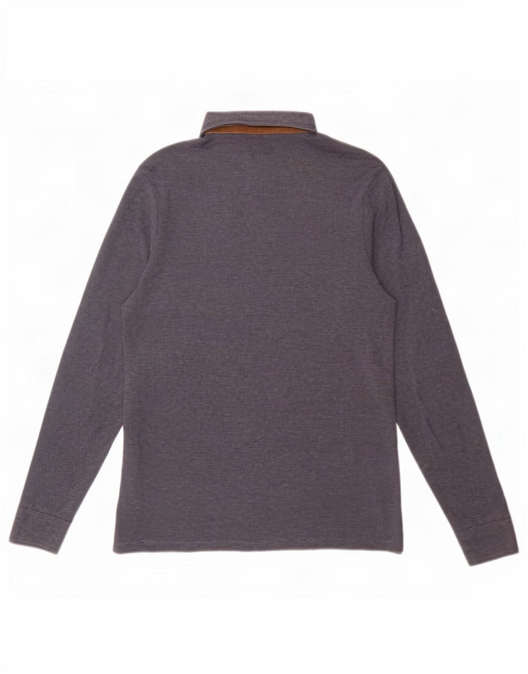 Polo da uomo a maniche lunghe Massimo Dutti blu navy medio