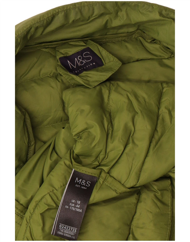 Giacca imbottita da donna Marks & Spencer UK 16 Large Verde Poliammide