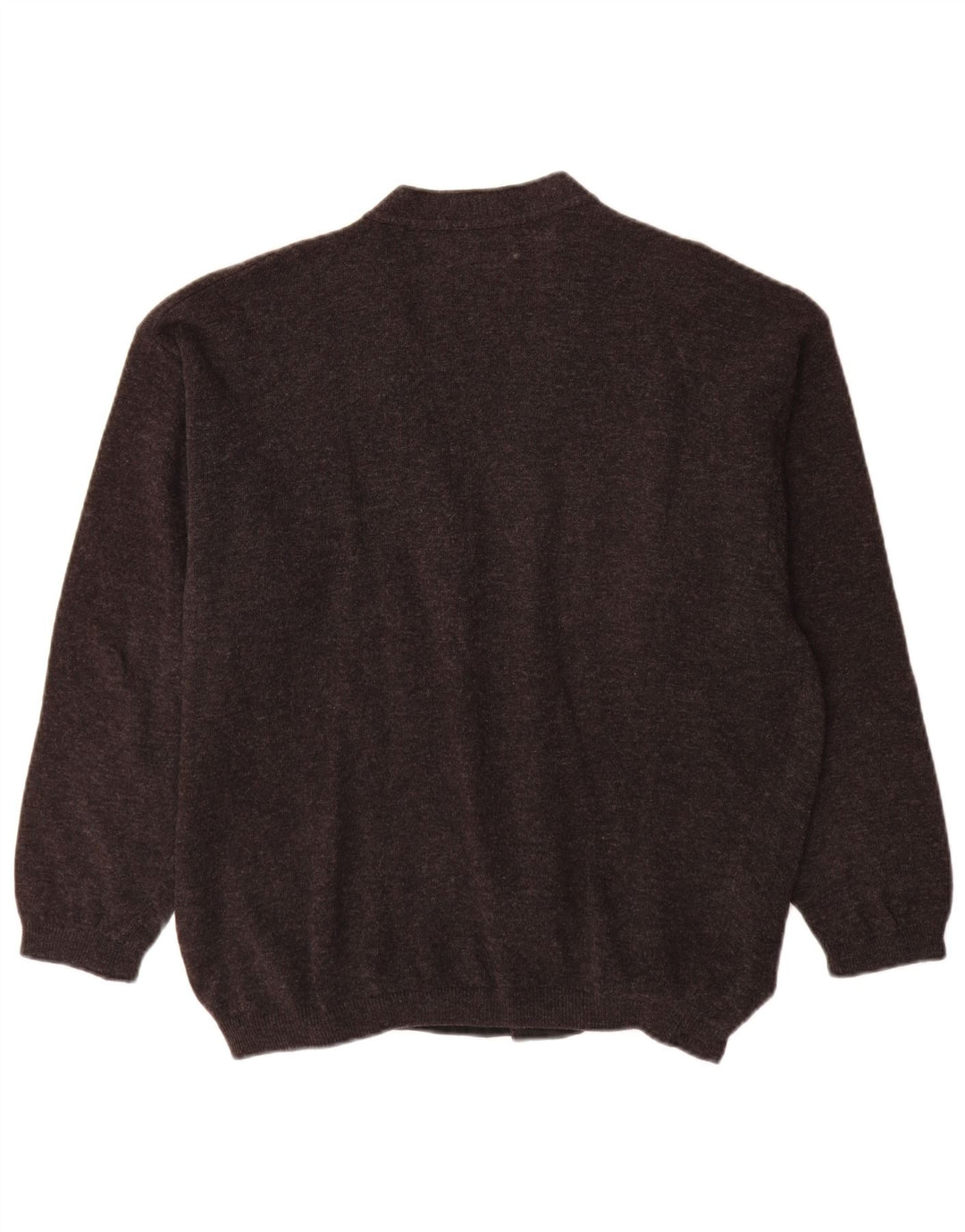 Maglione cardigan da uomo Benetton in lana vergine screziata grigio medio