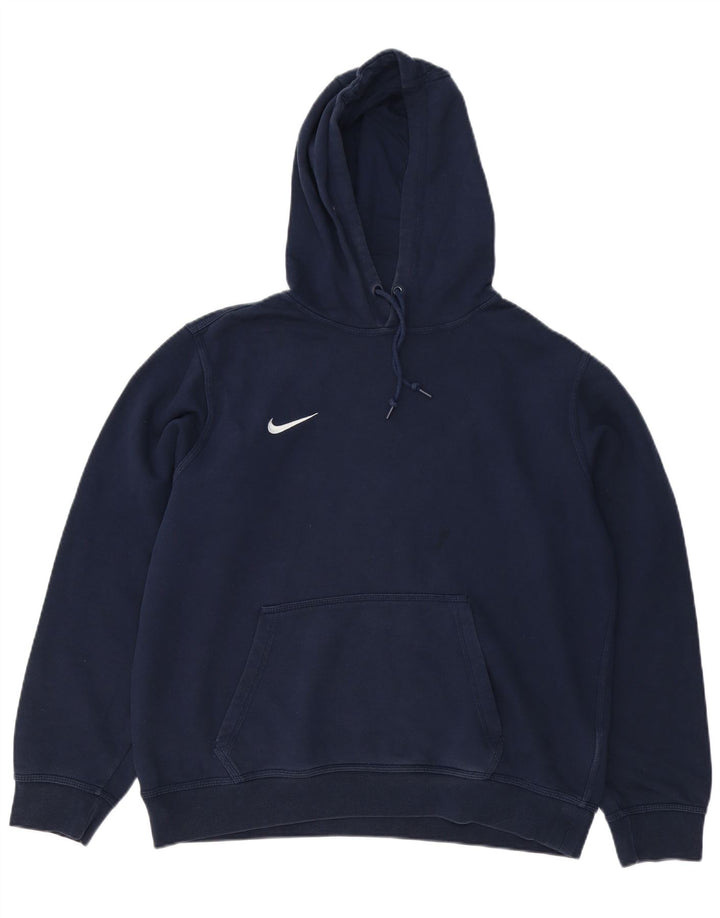 Felpa con cappuccio da uomo NIKE grande in cotone blu navy