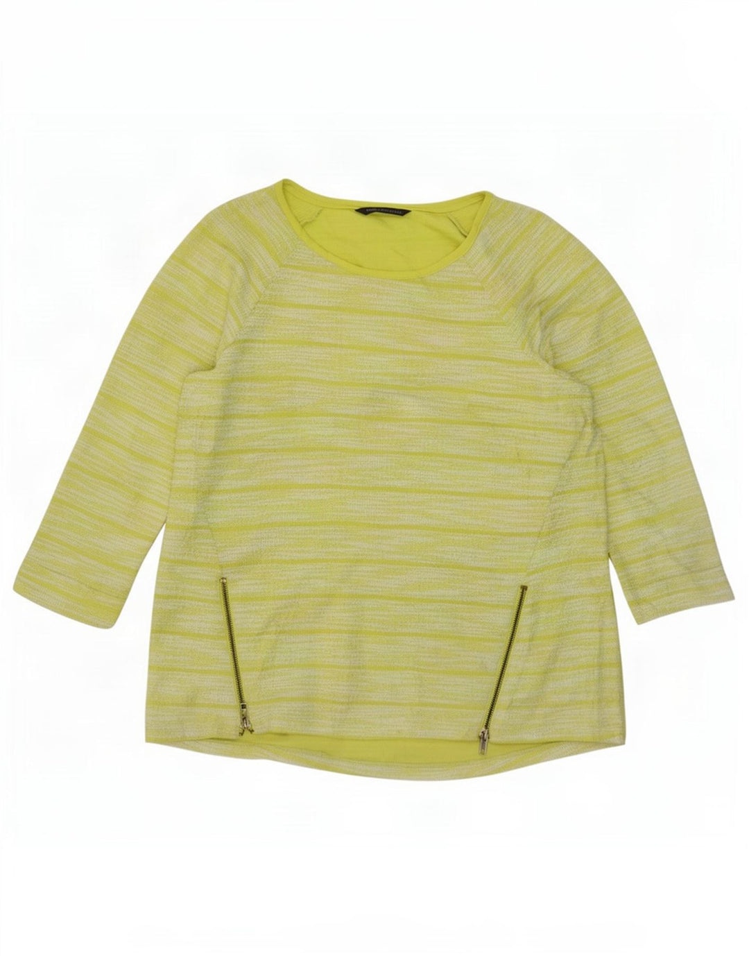 Top da donna Marks & Spencer manica 3/4 UK 14 poliestere a righe verdi grandi