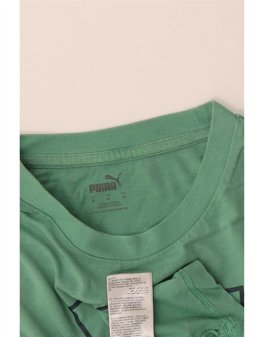T-shirt grafica da uomo Puma Top in cotone turchese medio