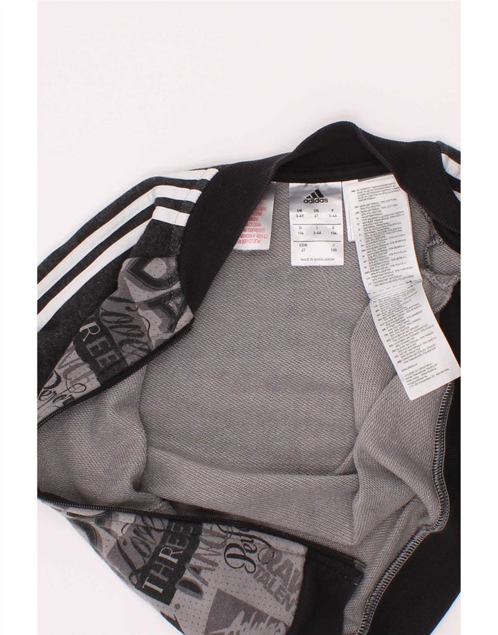 Giacca da ginnastica grafica da ragazzo Adidas 3-4 anni in cotone color block grigio