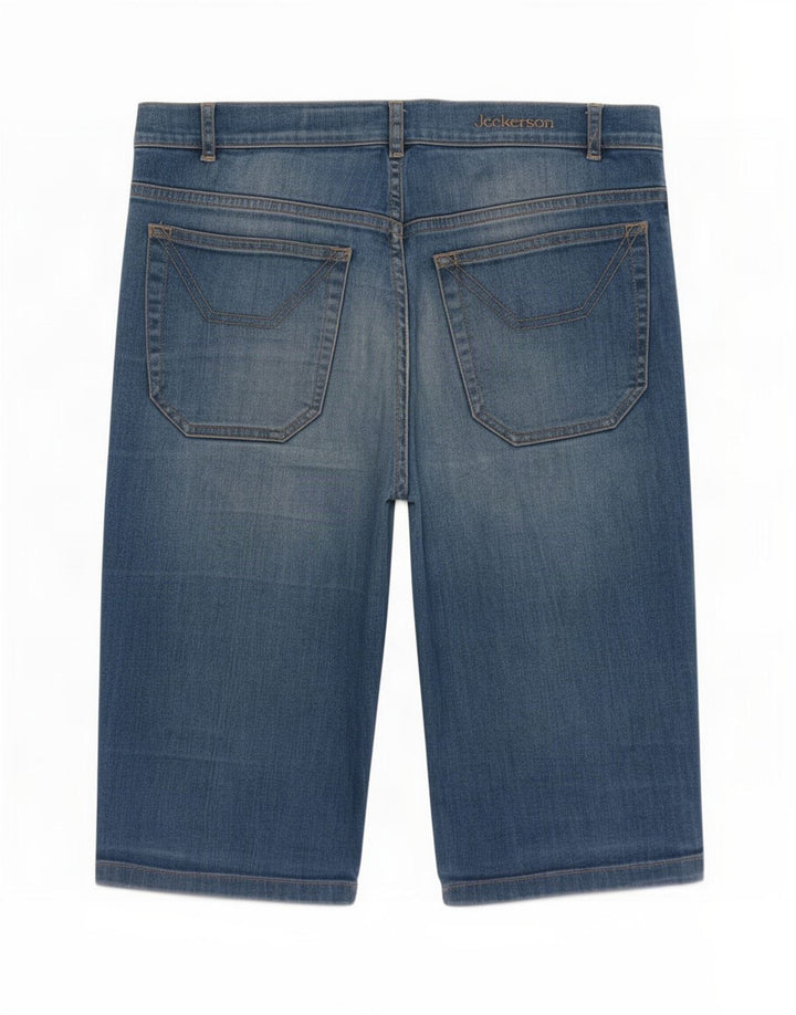 Pantaloncini di jeans Bermuda da donna Jeckerson medi W30 cotone blu