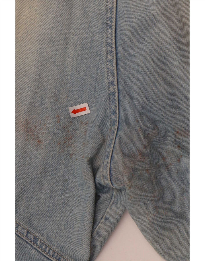 Pantaloncini di jeans cargo da uomo Iceberg W36 di grandi dimensioni in cotone blu
