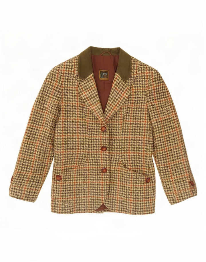 Giacca Blazer Donna Imerio Tacchella IT 46 Large Pied De Poule Giallo