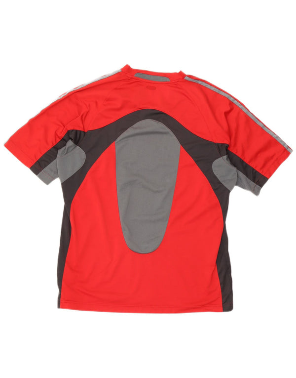 T-shirt Adidas da uomo Top Large in poliestere color block rosso