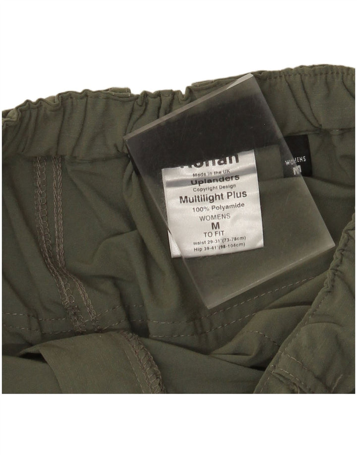 Pantaloni chino dritti da donna ROHAN medi W28 L33 verde poliammide