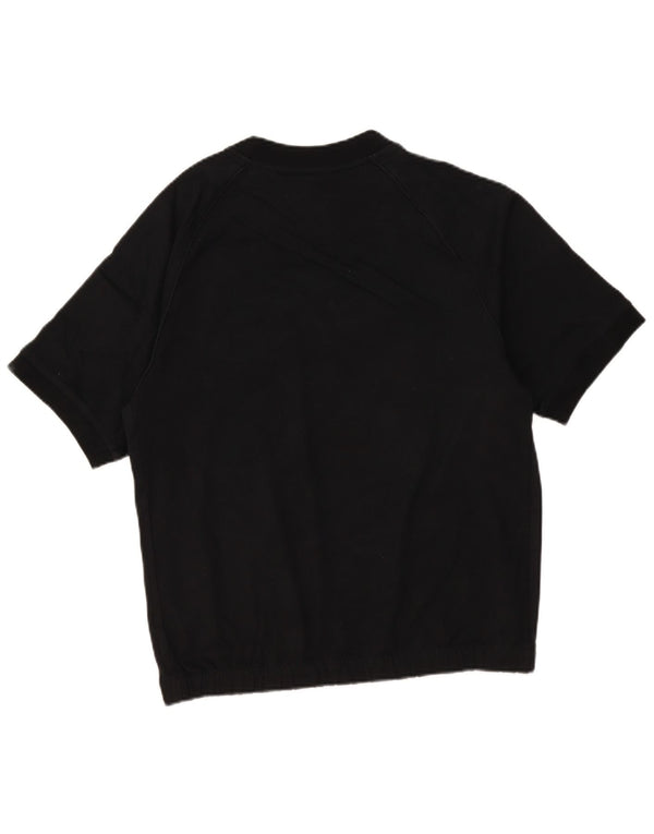Felpa Adidas da uomo a maniche corte, piccola, in cotone nero