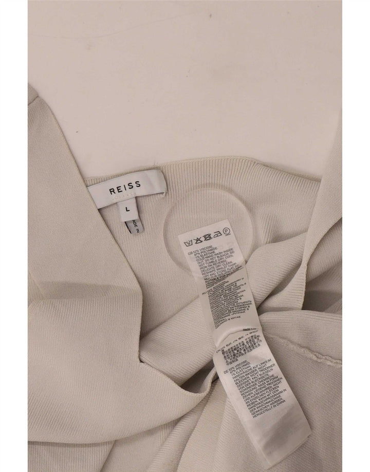 Canottiera corta da donna Reiss UK 14 grande in viscosa bianco sporco
