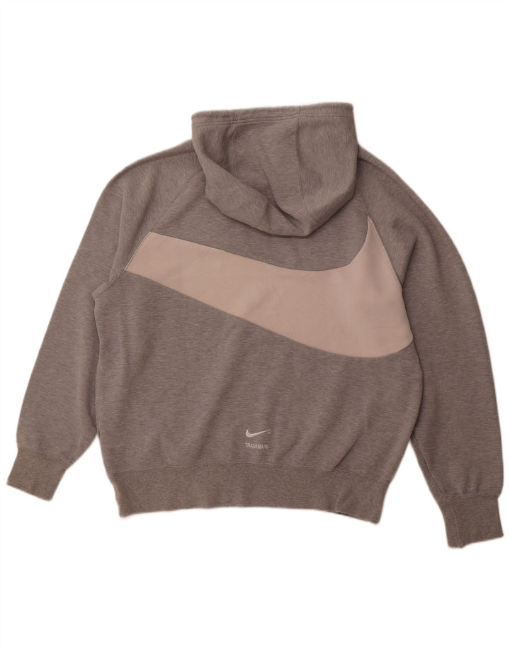 NIKE Felpa con cappuccio grafica da uomo grande in cotone grigio
