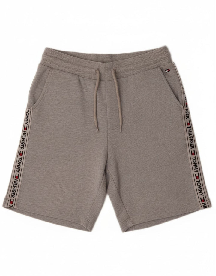 Pantaloncini sportivi grafici da uomo Tommy Hilfiger in cotone grigio medio