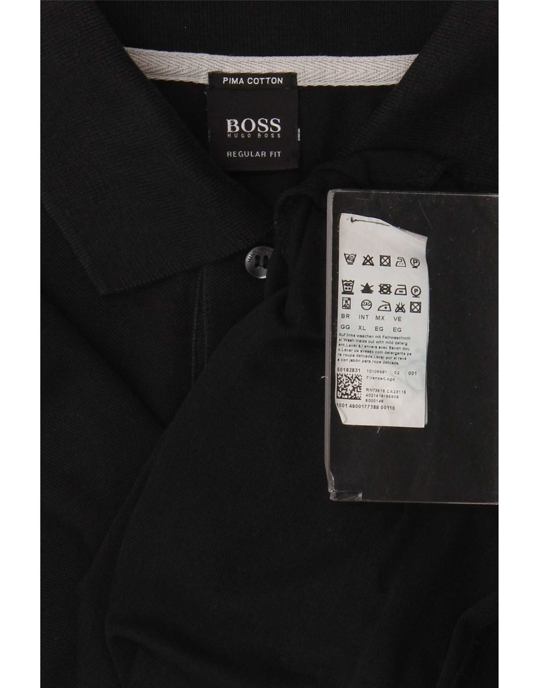 Polo Hugo Boss da uomo vestibilità regolare XL in cotone nero