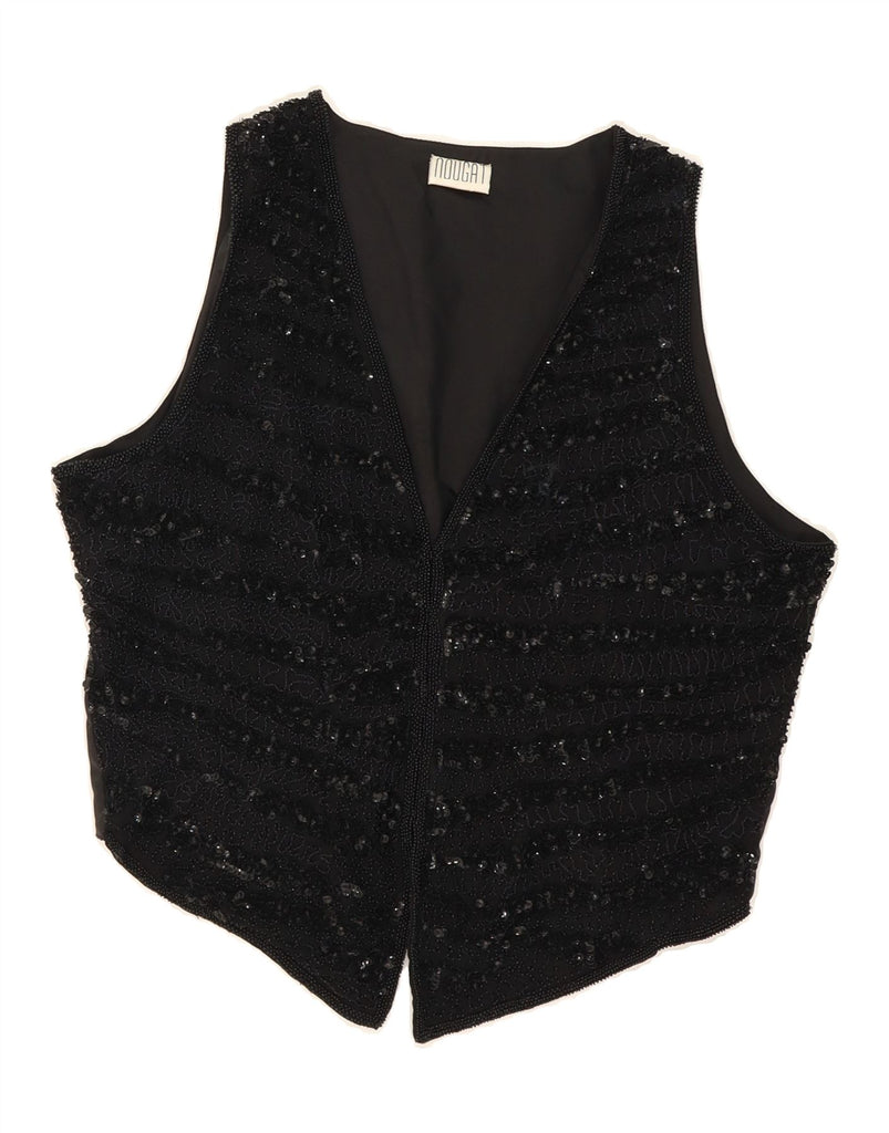 NOUGAT Womens Waistcoat UK 14 Large Black Geometric Vintage Nougat and Second-Hand Nougat from Messina Hembry 