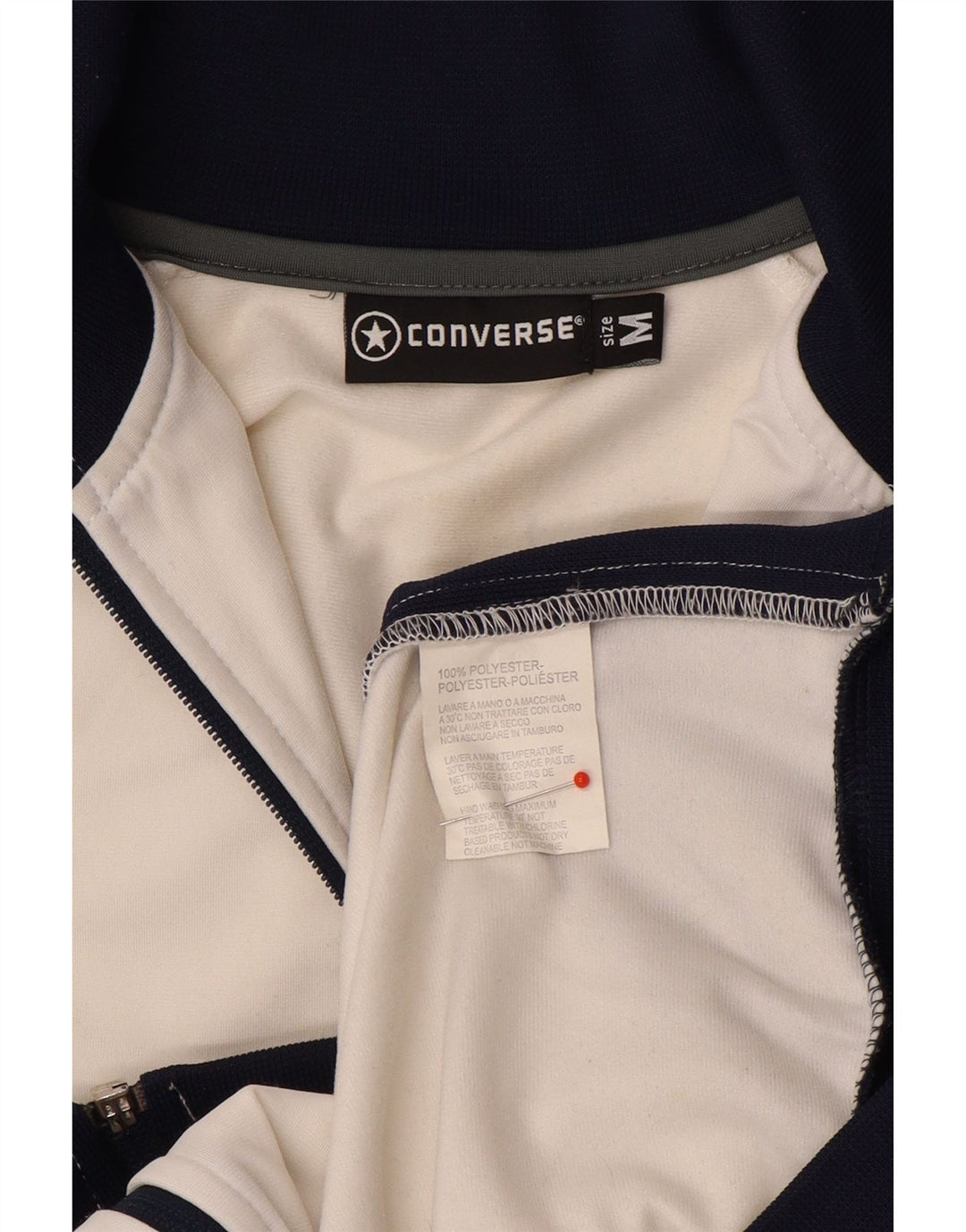Giacca da ginnastica da uomo con grafica Converse, color block bianco medio