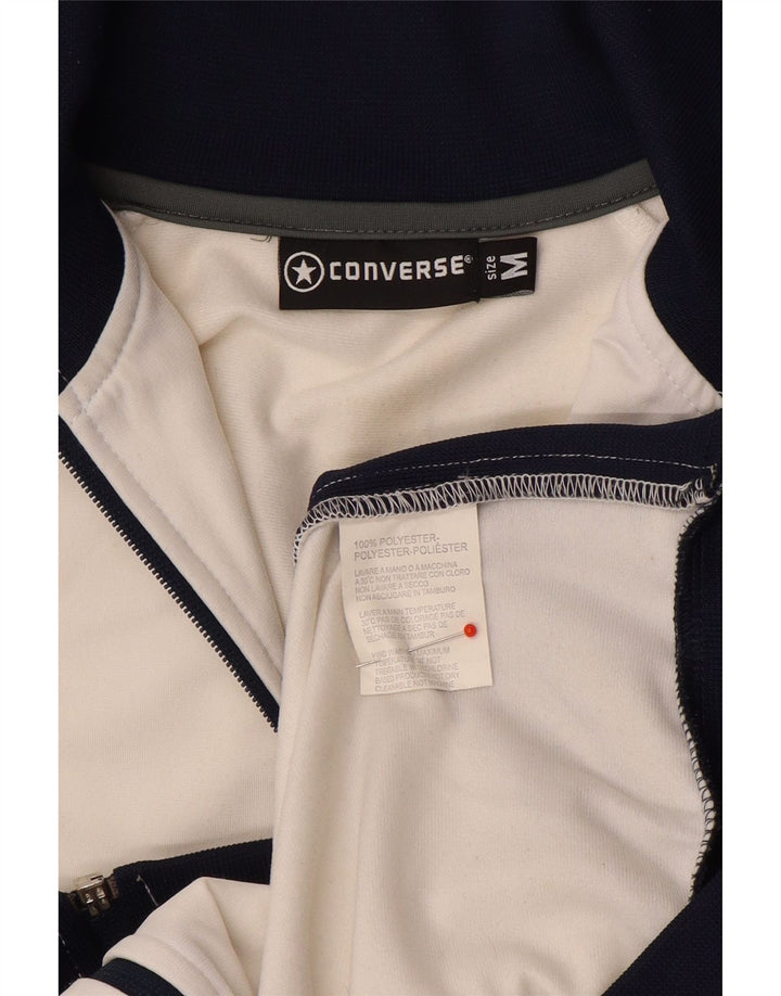 Giacca da ginnastica da uomo con grafica Converse, color block bianco medio