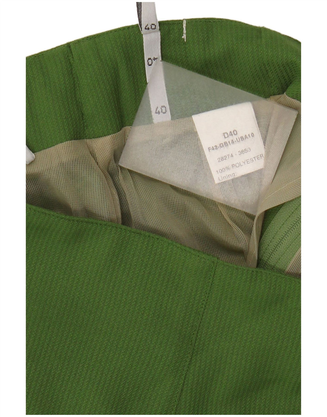 Minigonna vintage da donna a vita alta IT 40 W28 poliestere verde