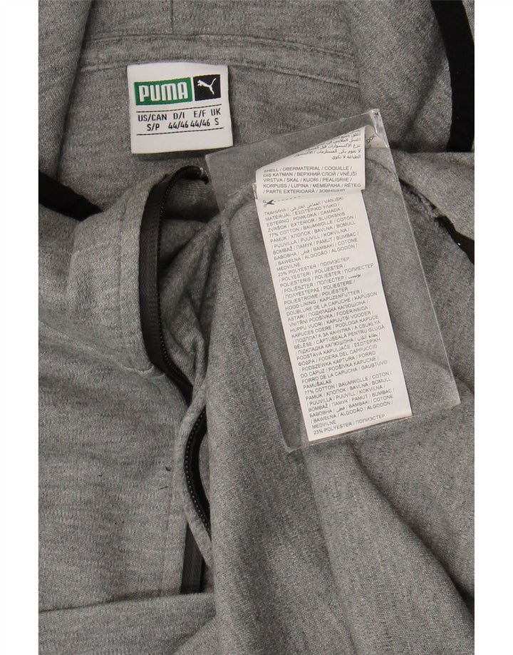 Felpa con cappuccio da uomo Puma con zip e collo, piccola, in cotone grigio