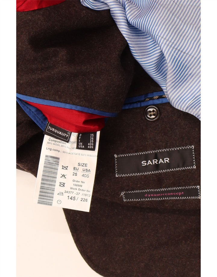 Giacca blazer da uomo a 2 bottoni Sarar UK 40 grande lana marrone