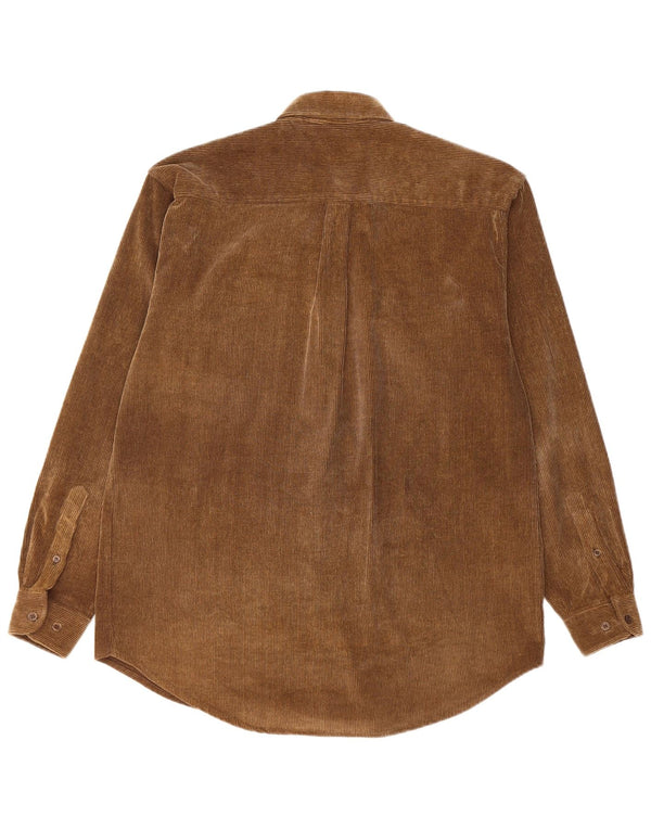 Vintage Mens Corduroy Shirt Medium Brown Cotton